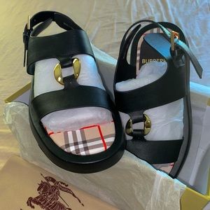 Burberry Leather Slingback Sandals